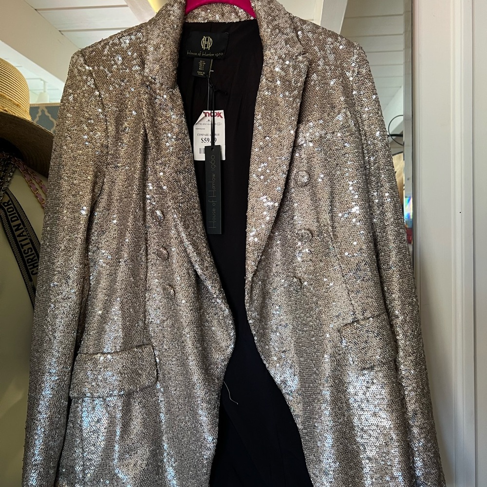 House of Harlow 1960 Silver Glamour Blazer